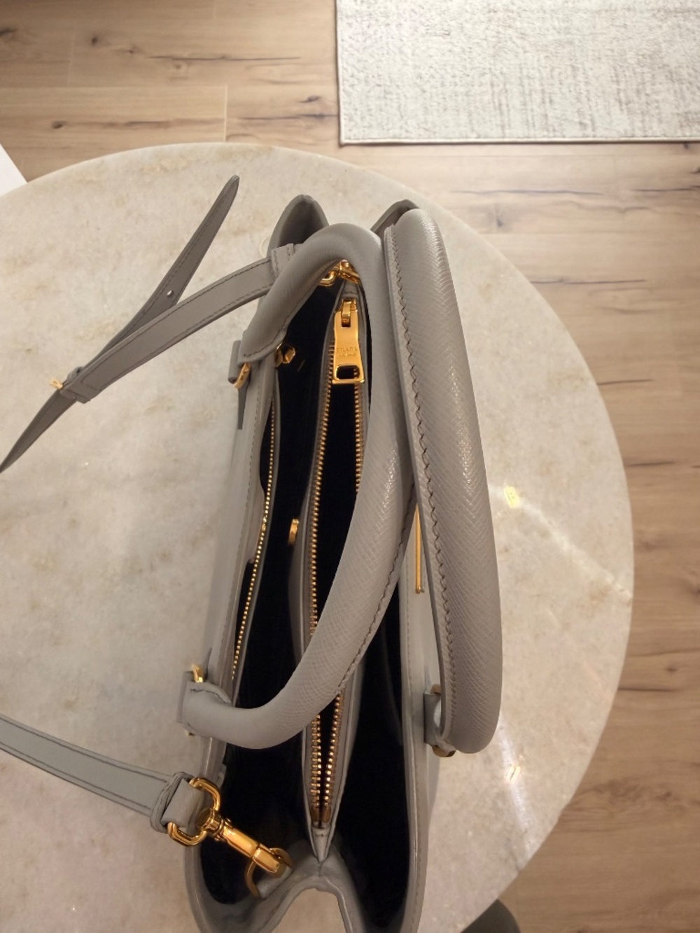 Prada Medium Gardener’s Tote Gray Saffiano Leather - Picture 14 of 14